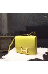 Hermes Constance 18cm Epsom Calfskin Original Leather Handstitched Gold Hardware, Soufre C9 RS08829