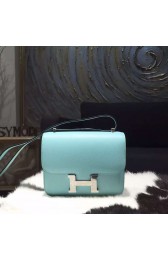 Hermes Constance 18cm Epsom Calfskin Original Leather Handstitched Palladium Hardware, Blue Atoll 3P RS05096