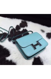 Hermes Constance 19cm Epsom Calfskin Original Leather Handstitched, Blue Atoll 3P RS03692