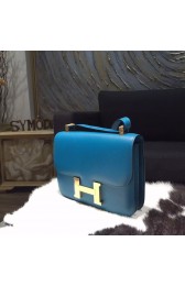 Hermes Constance 23cm Epsom Calfskin Original Leather Handstitched Gold Hardware, Blue Izmir 7W RS12872