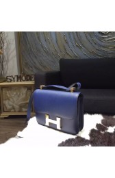 Hermes Constance 23cm Epsom Calfskin Original Leather Handstitched Gold Hardware, Blue Saphir 7K RS04970