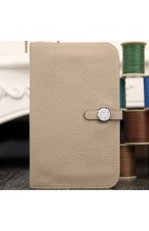Hermes Dogon Combine Wallet In Grey Leather RS01977
