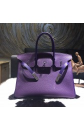 Hermes Horseshoe Birkin 35cm Taurillon Clemence Calfskin Leather Bag Gold Hardware Handstitched, Ultraviolet 5L/Iris 9K RS04070
