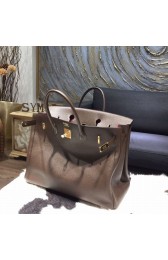 Hermes Horseshoe Birkin 40cm Veau Crispe Togo Calfskin Bag Hand Stitched, Chocolat CK47/Rose Tyrien E5 RS12670