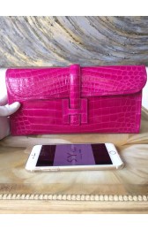 Hermes Jige Elan Clutch 29cm Alligator Crocodile Handstitched, Rose Scheherazade J5 RS01863