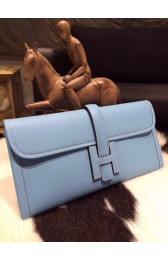 Hermes Jige Elan Clutch 29cm Epsom Calfskin Handstitched, Celeste 7N RS02770