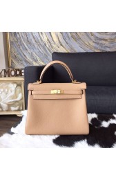 Hermes Kelly 25cm Togo Calfskin Bag Handstitched Gold Hardware, Tabac Camel CK24 RS02921