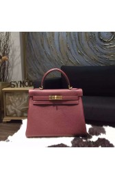 Hermes Kelly 28cm/32cm Togo Calfskin Original Leather Bag Handstitched, Rouge H CK55 RS00045
