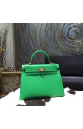 Hermes Kelly 28cm Sellier Rigide Bag Epsom Calfskin Handstitched Gold Hardware, Bambou CK1K RS18584