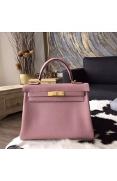 Hermes Kelly 28cm Togo Calfskin Bag Handstitched Gold Hardware, Glycine 4W RS14045