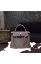 Hermes Kelly 28cm Togo Calfskin Bag Handstitched Palladium Hardware, Etain 8F RS10399