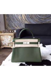 Hermes Kelly 28cm Togo Calfskin Original Leather Bag Handstitched Palladium Hardware, Canopee CKV6 RS00221
