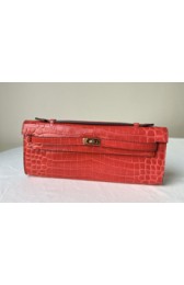 Hermes Kelly 31cm Wallet Handstitched, Fuschia Red 5J RS07580