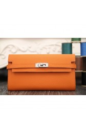 Hermes Kelly Longue Wallet In Orange Epsom Leather RS01801