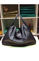 Hermes Lindy 30cm Togo Palladium Hardware Hand Stitched, Noir 89 RS01880