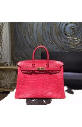 Hermes Matte Alligator Crocodile Birkin 35cm Gold Hardware Handstitched, Bougainvillier A5 RS08555