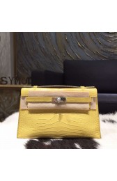 Hermes Mini Kelly Pochette 22cm Matte Alligator Palladium Hardware Handstitched , Mimosa M9 RS18681