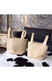 Hermes Picotin Lock 18cm/22cm Taurillon Clemence Calfskin Bag Handstitched Palladium Hardware, Parchemin 3C RS17756