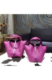 Hermes Picotin Lock Bag 18cm/22cm Taurillon Clemence Palladium Hardware Hand Stitched, Anemone P9 RS13629