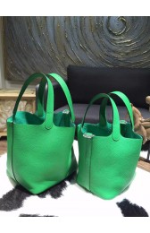 Hermes Picotin Lock Bag 18cm/22cm Taurillon Clemence Palladium Hardware Hand Stitched, Bambou CK1K RS14842