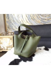 Hermes Picotin Lock Bag 18cm/22cm Taurillon Clemence Palladium Hardware Hand Stitched, Canopee V6 RS15947