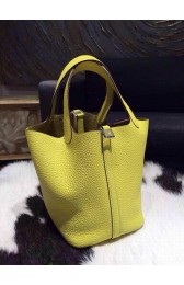 Hermes Picotin Lock Bag 18cm/22cm Taurillon Clemence Palladium Hardware Hand Stitched, Soleil 9H RS01111
