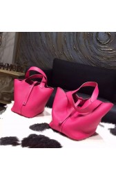 Hermes Picotin Lock Bag 18cm/22cm Taurillon Clemence Palladium Hardware Handstitched, Fuschia Pink 5J RS14342