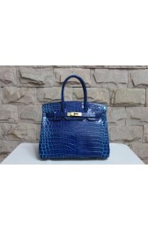 Hermes Shiny Alligator Crocodile Birkin 30cm Handstitched, Vert Emeraude 6Q RS09599