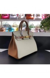 Replica Hermes Horseshoe Birkin Bi Color 30cm Togo Calfskin Handstitched, Gris Tourterelle CK81, Pink 5P RS19716