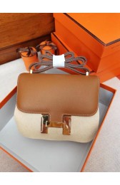 Hermes Constance 19cm Epsom Calfskin Original Leather Handstitched Palladium Hardware, Brown CK93 RS034221