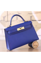Hermes Electric Blue Epsom Kelly Mini II 20cm Handmade Bags RS23462