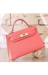 Hermes Flamingo Epsom Kelly Mini II 20cm Handmade Bags RS23468