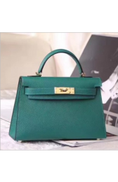 Hermes Malachite Epsom Kelly Mini II 20cm Handmade Bags RS23477