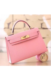 Hermes Pink Epsom Kelly Mini II 20cm Handmade Bags RS23463