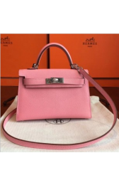 Hermes Rose Confetti Epsom Kelly Mini II 20cm Handmade Bags RS23481