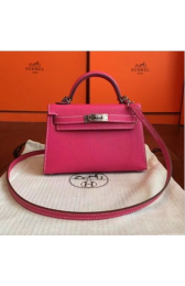 Hermes Rose Red Epsom Kelly Mini II 20cm Handmade Bags RS23459