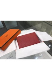 Hot Hermes Calvi Card Holder Case Handstitched Taurillon Clemence Calfskin, Rouge Garance RS14816