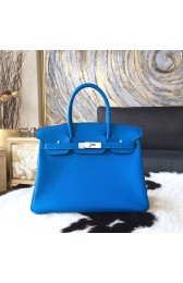 Imitation Hermes Birkin 30cm Taurillon Clemence Bag Handstitched Palladium Hardware, Mykonos 7Q RS06635
