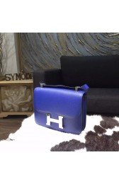 Imitation Hermes Constance 23cm Epsom Calfskin Original Leather Handstitched Palladium Hardware, Blue Electric 7T RS16565
