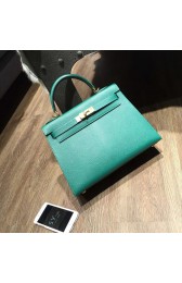 Imitation Hermes Kelly 28cm Epsom Calfskin Bag Handstitched Gold Hardware, Malachite Z6 RS14722