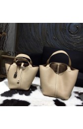 Imitation Hermes Picotin Lock Bag 18cm/22cm Taurillon Clemence Palladium Hardware Hand Stitched, Parchemin 3C RS15530