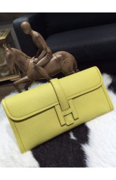 Knockoff 1:1 Hermes Jige Elan Clutch 29cm Epsom Calfskin Handstitched, Soufre C9 RS17695