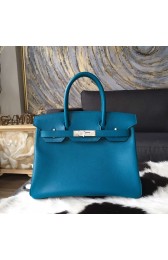 Knockoff Hermes Birkin 30cm Epsom Calfskin Bag Handstitched Palladium Hardware, Blue Izmir 7W RS20710