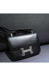 Knockoff Hermes Constance 23cm Box Calfskin Original Leather Hand Stitched Palladium Hardware, Noir Black RS16308