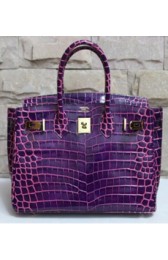 Knockoff Hermes Shiny Alligator Horseshoe Birkin 30cm Bag Gold Hardware Handstitched, Violet CK96, Orange CK93 RS11807