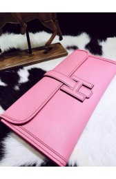 Luxury Hermes Jige Elan Clutch 29cm Epsom Calfskin Handstitched, Pink 5P RS15720