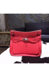 Luxury Hermes Jypsiere 28cm Gypsy Bag Taurillon Clemence Calfskin Palladium Hardware Handstitched, Rose Jaipur T5 RS13094