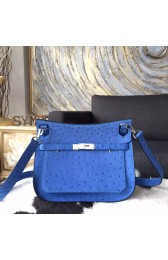 Luxury VIP ORDER Hermes Jypsiere 28cm Gypsy Bag Autruche Ostrich Palladium Hardware Handstitched, Mykonos RS05403