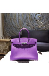 Quality Hermes Birkin 30cm Epsom Calfskin Original Leather Bag Handstitched Palladium Hardware, Crocus RS19765