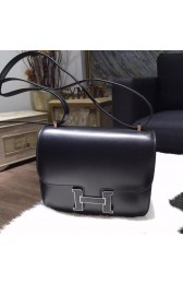 RARE Hermes Mini Constance 18cm Lizard Box Calfskin Palladium Hardware Handstitched, Noir CK89 RS16457